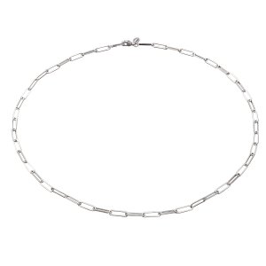 Silver Plated Long Link Chain Choker