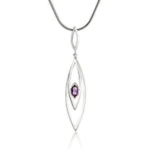 Silver Swing Time Large Drop Pendant with Amethyst