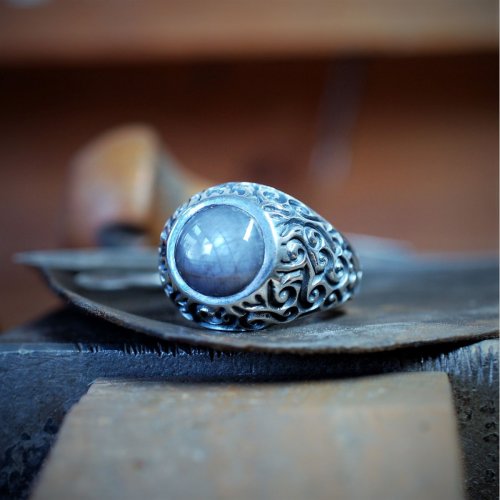 Sterling Silver & Grey Sapphire Statement Ring