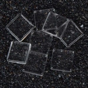 1 Inch Square Clear Glass Cabochon