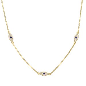 100% 925 sterling silver minimal delicate chain necklace 3 pcs cute lovely eye charm choker elegance girl women gift