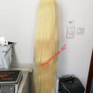 100% human Blonde silky straight brazilian 40 full lace wig 130% density,with wholesale price,hair for black women