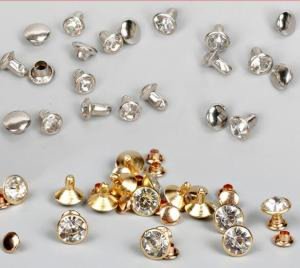 1000pcs/bag 6mm 7mm 8mm 9mm 10mm Brass Clear Round CZ Crystal Rhinestone Rapid Rivet Decor Diamond Studs Spots