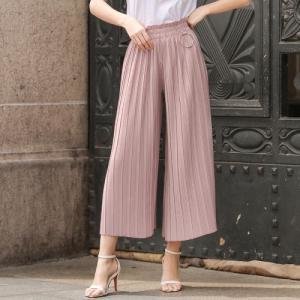166665 bulk wholesale new summer design fashion women line wide leg trousers seven point pants