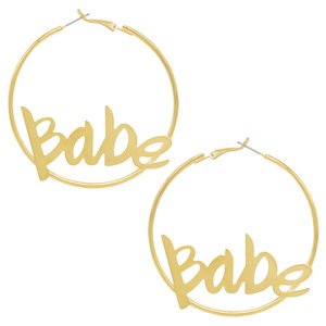 18k gold large big copper custom name hoop gold plates earrings