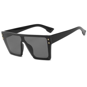 19132 Superhot Eyewear 2019 New Fashion Black Flat Top Square Sunglasses