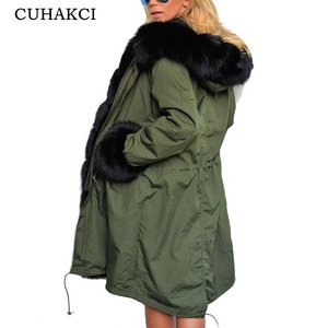 2018 Hot Sale Warm Coat Women Winter Coat Thickened Women Slim Long Coats Cotton Tops Ladies Black Army Green Jackets