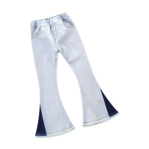 2018 New Arrival Kids Vintage Jeans Girls Jeans Bell Bottoms Children's Pants Autumn Outwear Elastic Waist Jeans Trousers