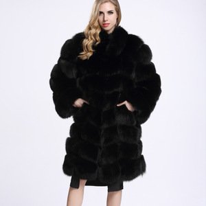 2018  winter clothing long faux luxury chinchilla fox warm coats women warm soft faux fur coat