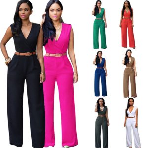 2019 European and American Women Jumpsuit Fashion Siamese Trousers Loose Slim Casual Wide Leg Jumpsuit