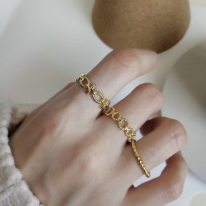 2019 fashion accessory Japan and Korea Cross knot Twist knot 925 sterling silver resizable figure ring