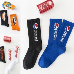 2019 Fashion wholesale custom Pepsi unisex high socks hip hop personality tide brand long tube red socks