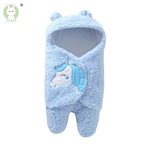 2019 Hot Sale Newborn Baby Cartoon Horse Receiving White Sleeping Blanket Girl Wrap Swaddle Dropshipping Baby Clothes