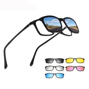 2019 Magnet clip on 5 in 1 quick change lens TR90 plastic eyewear frame sun glasses, private label brand your own sunglasses