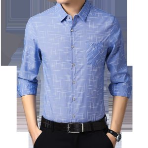 2019 new arrival casual style long sleeve custom fit print normal man shirt