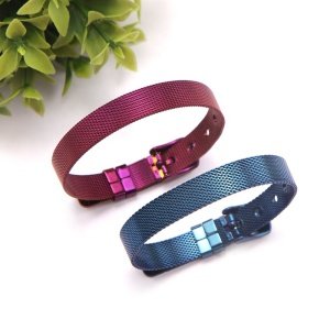 2019 New arrival special color retro blue and purple stainless steel mesh bracelets for charm bracelet making