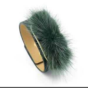2019 new arrivals female pom pom bracelet big artifical fur leather bracelet marten hair bangle bracelet for women