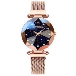 2019 New Ladies Bracelet Watches Exquisite rhombus Crystal Dial Stainless Steel Waterproof Quartz Luxury ontheedge Women Watches