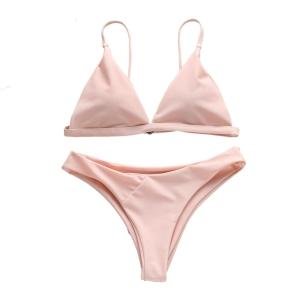 2019 New Sexy Bikini set Swimwear Women Two-pieces solid color Swimsuit Bathing Suit