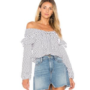 2019 new sexy off shoulder women's top wave point long-sleeved blouse for women XM213