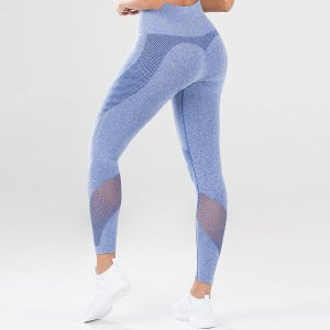 2019 New Summer women high waisted workout sport mesh leggings gym pants fitness yoga wear seamless leggings