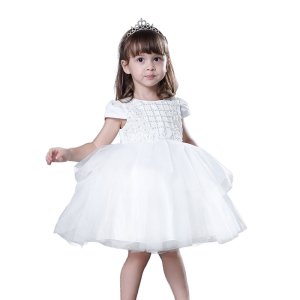 2019 Nimble New Fashion DIY Beads Baby Girl Pageant Wedding Birthday Party Dress Children 1-4y Kids Frock