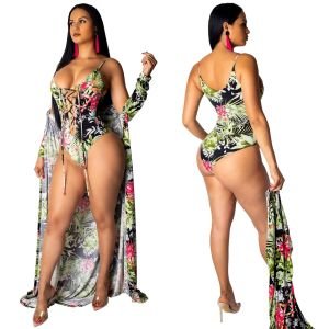 2019 Sexy Sling Backless Hollow Out Patchwork Floral Print One-Piece Swimwear