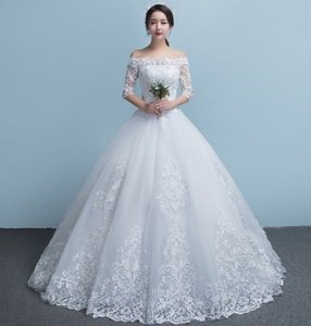 2019 spring and summer strapless sexy simple wedding dress bridal for women