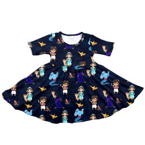 2019 summer girls dress wholesale flower printed short sleeve kids clothing boutique toddler girls dress