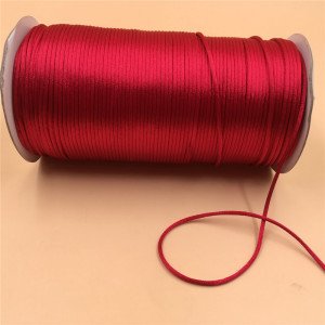 2MM Red Rattail Knot Satin Silk Cord for braided string jewelry findings beading rope