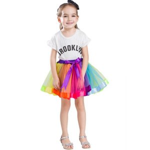 30cm kids rainbow baby girl party dance tutu skirt dress