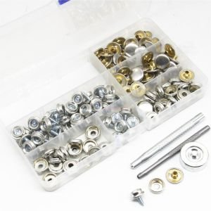30set/box 5/8 Self-tapping Stainless Steel Screw YACHT CARAVAN SNAP FASTENERS Press Button stud with tool Kit