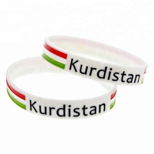 50PCS/Lot Promotional Bracelet Kurdistan Flag Silicone Wristband