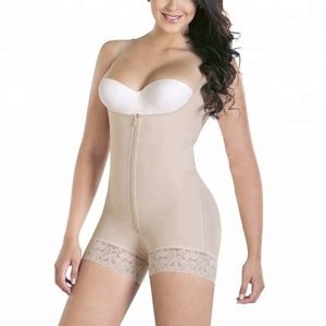 6379 Women's Underbust Sexy Zipper Full Body Shaper Mid-Thigh Bodysuit Slimming Shapewear