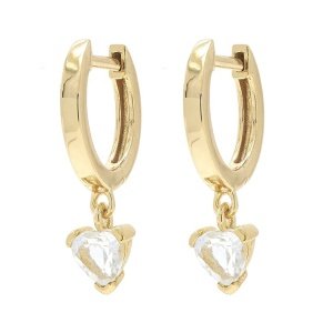 925 silver small huggies 14k gold plated heart hoop earrings