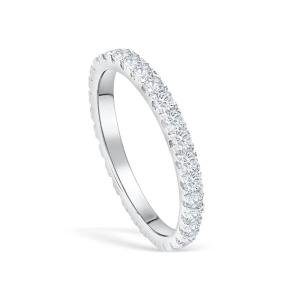 925 Sterling Silver CZ diamond Wedding Band Eternity Ring