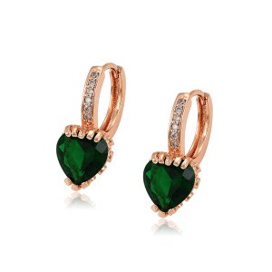 97524 Xuping fashion new design gold plated jewelry women heart shaped gemstone earring