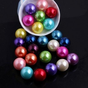 A01 to A40 Color Wholesales Jewelry  Acrylic Plastic Imitation Pearl Beads for Chunky Necklace Jewelry Making 4mm to 25mm