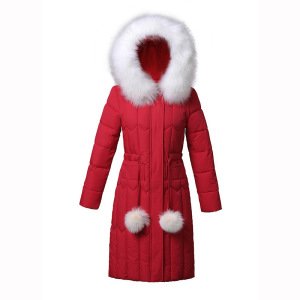 Accept Custom 100% Polyester Women Ladys Winter Quilted Long Padding Down Jacket Coat Woman Clothing