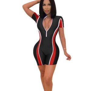 Accept OEM Custom Fashion Ladies Deep V Neck Sleeveless Bow Sexy Jumpsuits 2019 Sexy Women Rompers