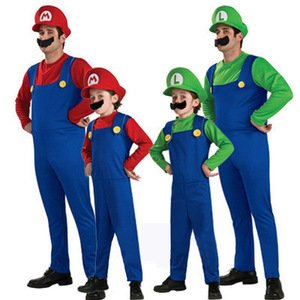 Adults and Kids Party Fancy Dress Super Mario Costumes