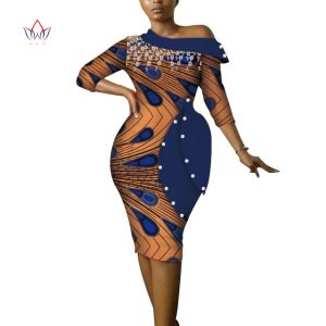 African Dresses for Women 2019 Vestidos  Elegant Ankara Dresses dashiki Plus size Off Shoulder African Clothing WY3686