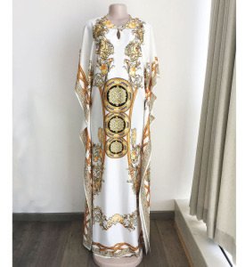 african ladies Casual mama dress Digital printing flower with diamond buckle long gown