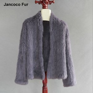 Australian Style Rabbit Fur Coat Short Thick Knitted Rabbit Fur Jacket Women Fashion Short Outwear