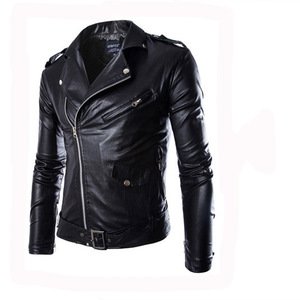 Autumn and winter Men Washed PU Leather white black Casual Motorcycle Jacket with cheap price