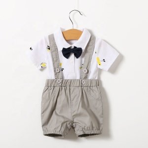 Baby Clothes Baby Boy Set 100% Cotton Summer Short-Sleeved Shorts Two-Piece Set, Retail And Wholesale