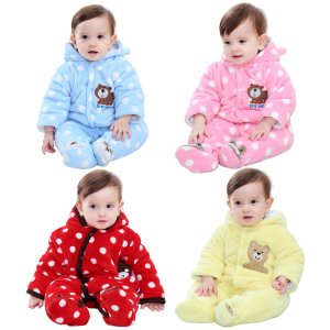 Baby Winter Rompers Padded Newborn Coral Velvet Jumpsuit Baby Cotton Autumn Boy Girl Clothes
