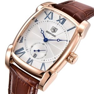 BENYAR Watch 5114 Genuine Leather Quartz Watch Military Sports Auto Date Fashion Casual Luxury Waterproof Watches Men Wrist