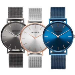 BESSERON MOQ 50/100 private label custom made hot sell fashion stainless steel lady shiny sunray womens watches