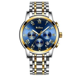 BIDEN 0060 Top Brand Luxury Chronograph Date Mens Watches Military Sport Male Clock Steel Strap Business Wrist Quartz Men Watch